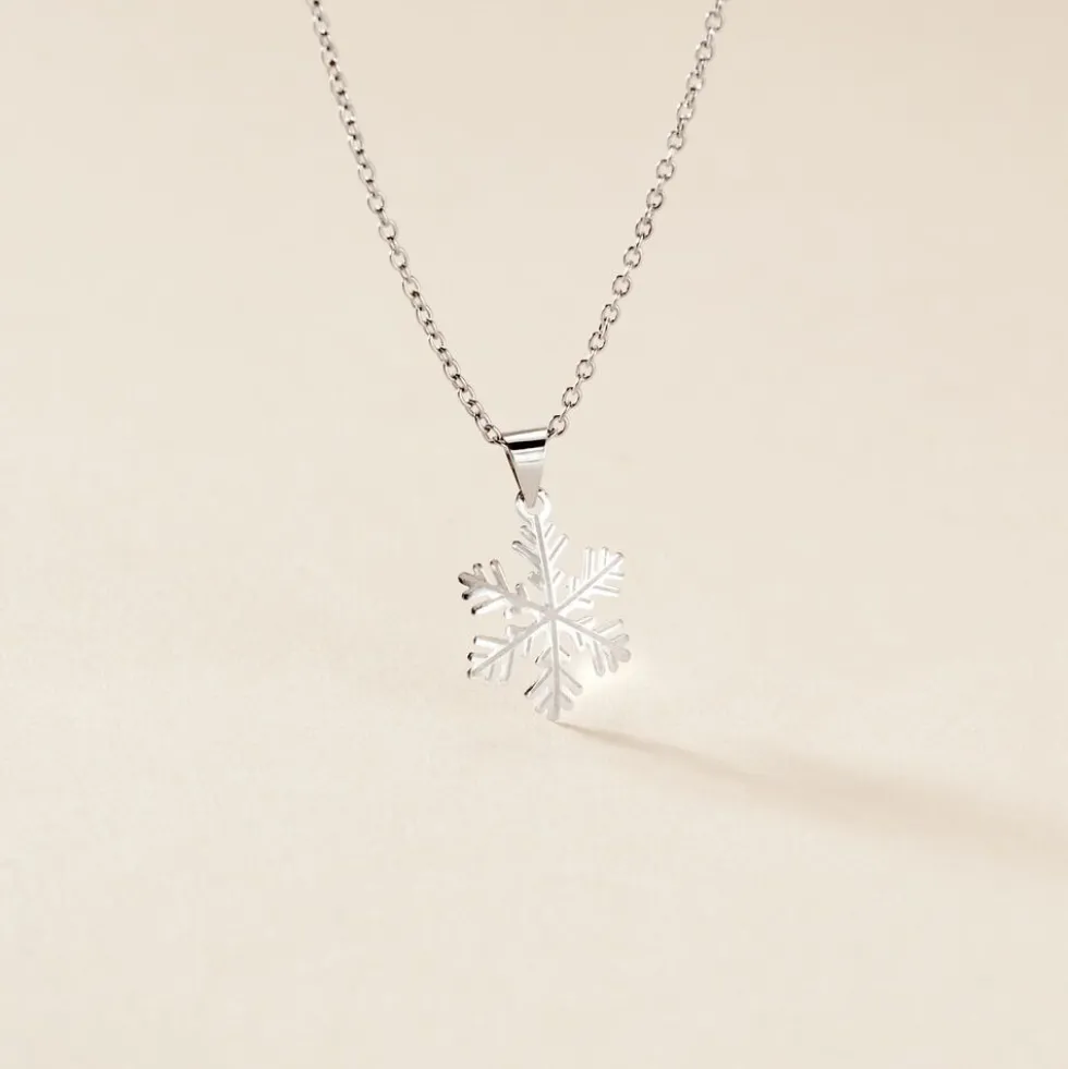 Pendentif Herbertine Flocon Or Blanc