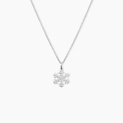 Pendentif Herbertine Flocon Or Blanc