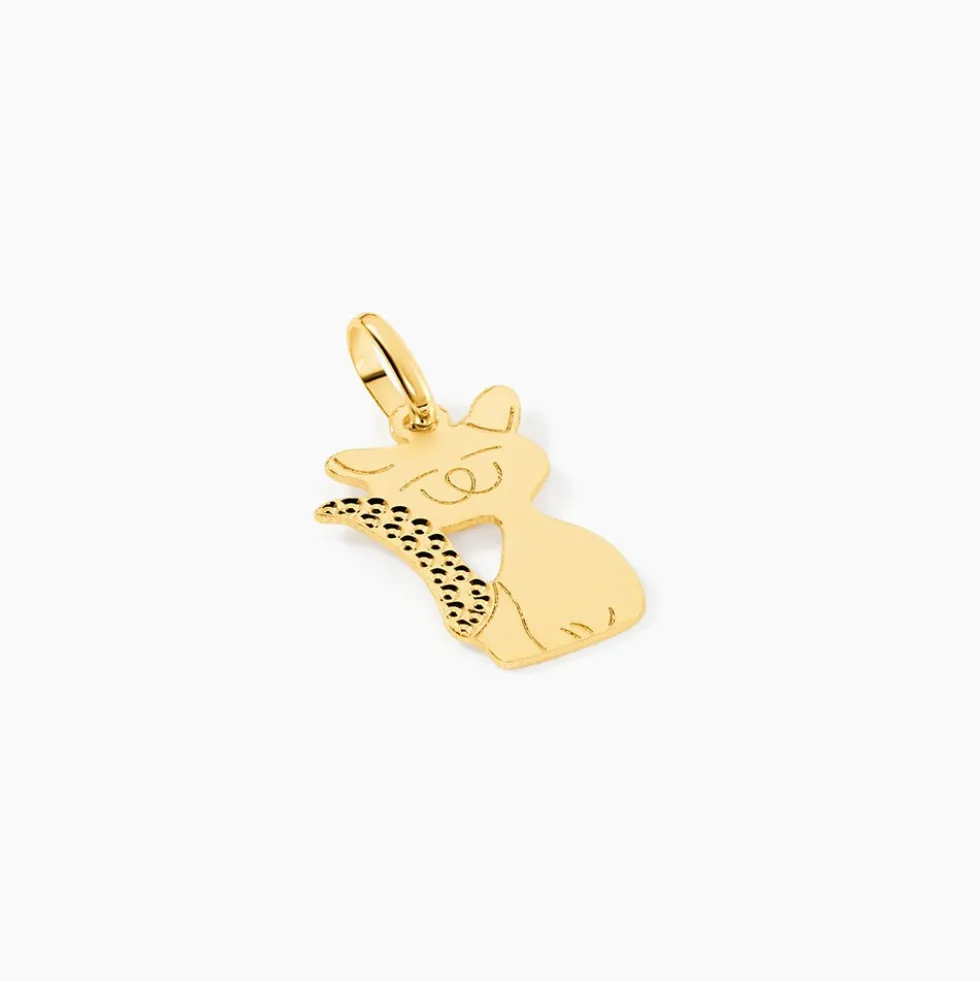 Pendentif Herman Chat Or Jaune