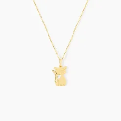 Pendentif Herman Chat Or Jaune
