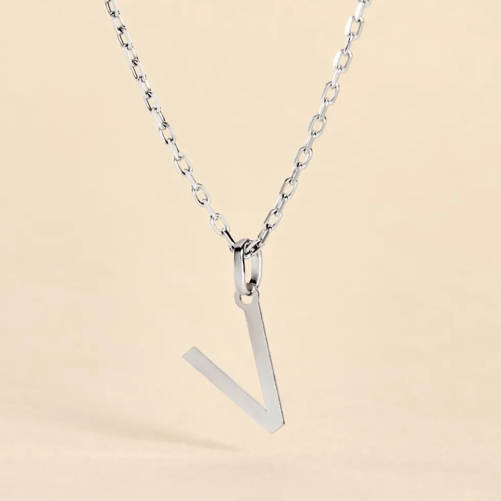 Pendentif Ionia Lettre Or Blanc