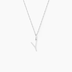 Pendentif Ionia Lettre Or Blanc