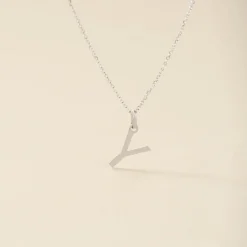 Pendentif Ionia Lettre Or Blanc