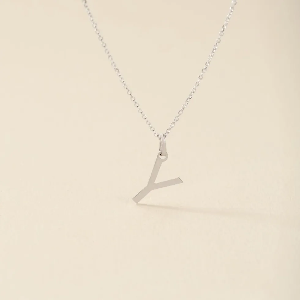 Pendentif Ionia Lettre Or Blanc