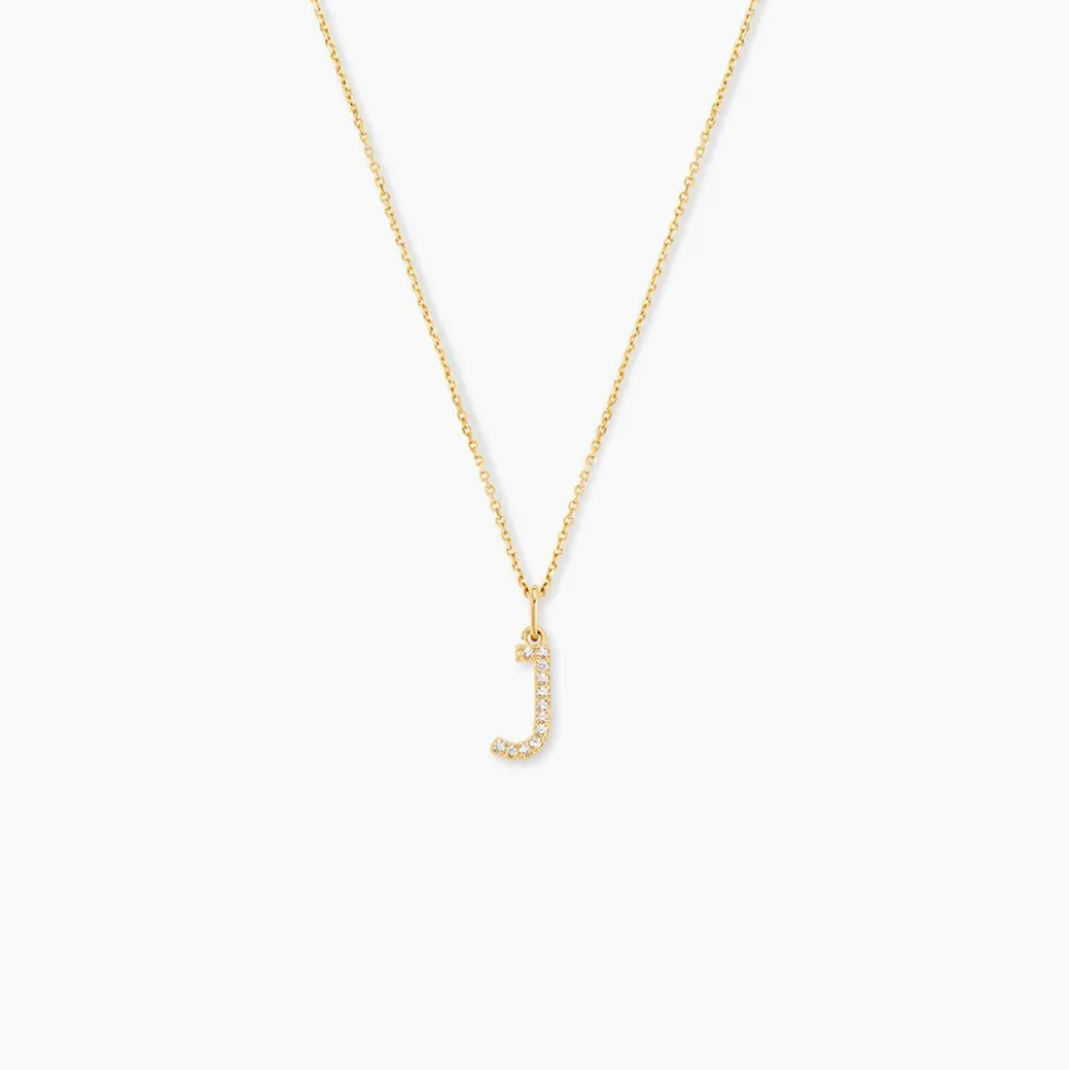 Pendentif Klementine Lettre J Or Jaune Oxyde