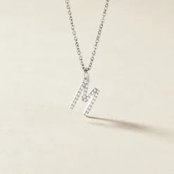 Pendentif Klementine Or Blanc Oxyde De Zirconium