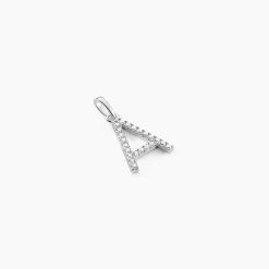 Pendentif Klementine Or Blanc Oxyde De Zirconium