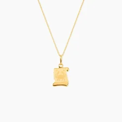 Pendentif Lamie Zodiaque Parchemin Or Jaune