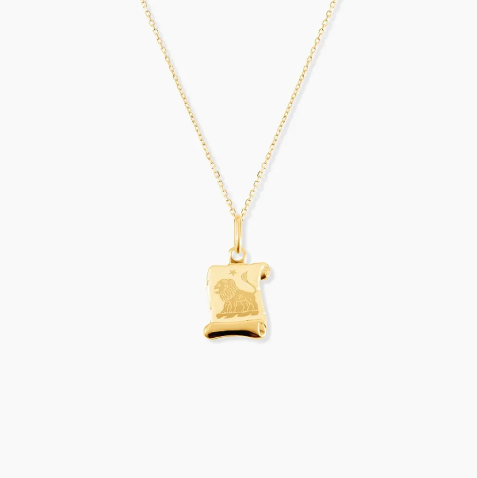 Pendentif Lamie Zodiaque Parchemin Or Jaune