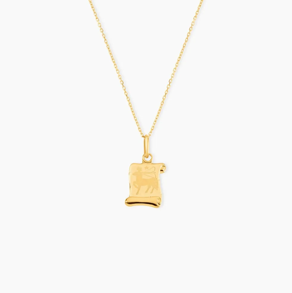 Pendentif Lamie Zodiaque Parchemin Or Jaune