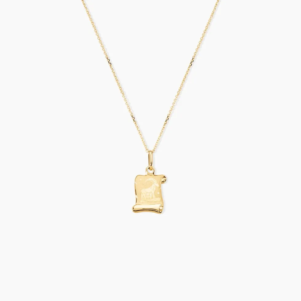 Pendentif Lamie Zodiaque Parchemin Or Jaune