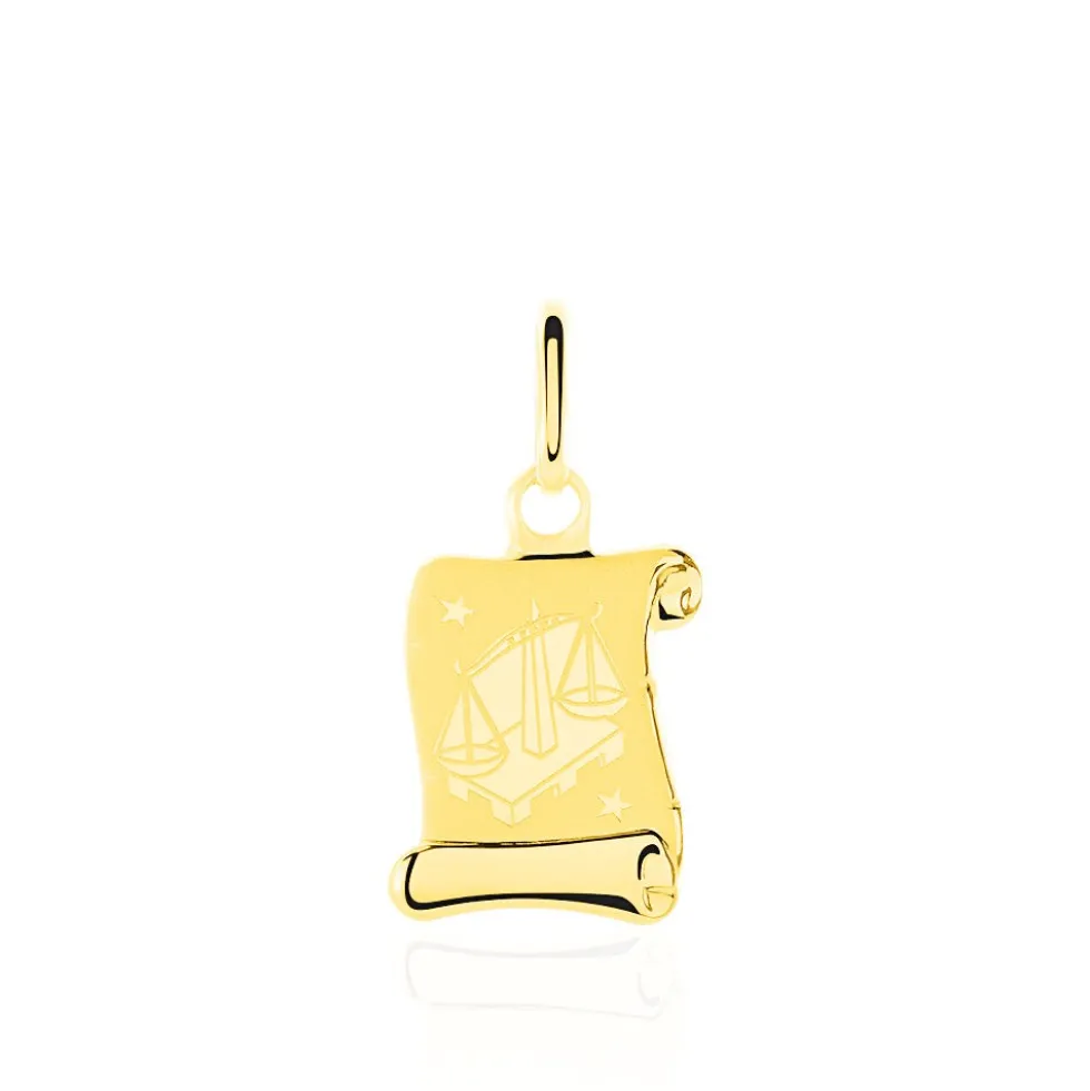 Pendentif Lamie Zodiaque Parchemin Or Jaune