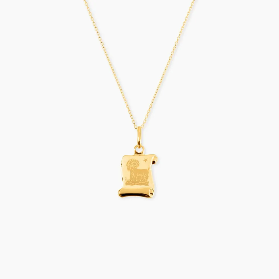 Pendentif Lamie Zodiaque Parchemin Or Jaune