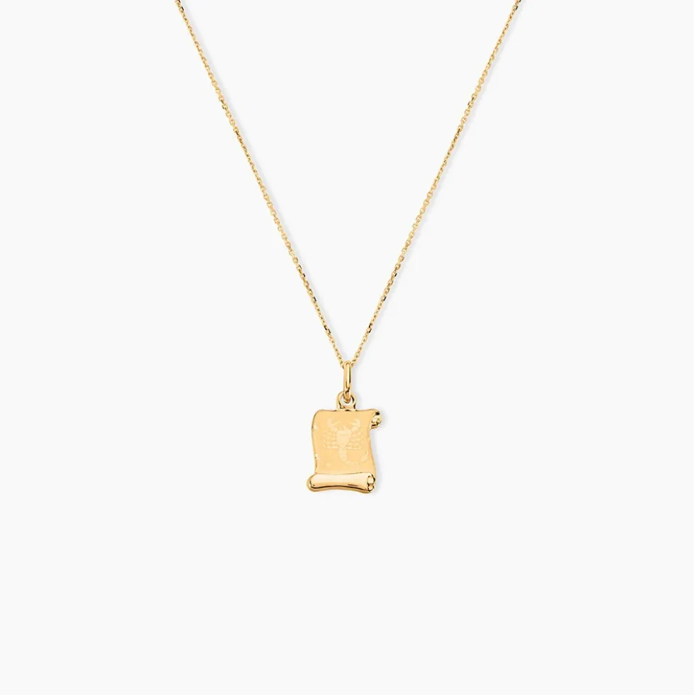Pendentif Lamie Zodiaque Parchemin Or Jaune