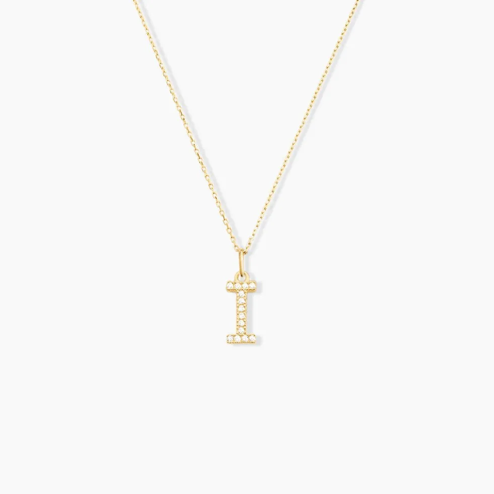 Pendentif Lettre I Or Jaune Oxyde