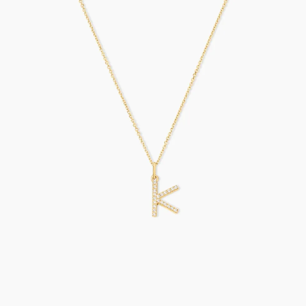 Pendentif Lettre K Or Jaune Oxyde