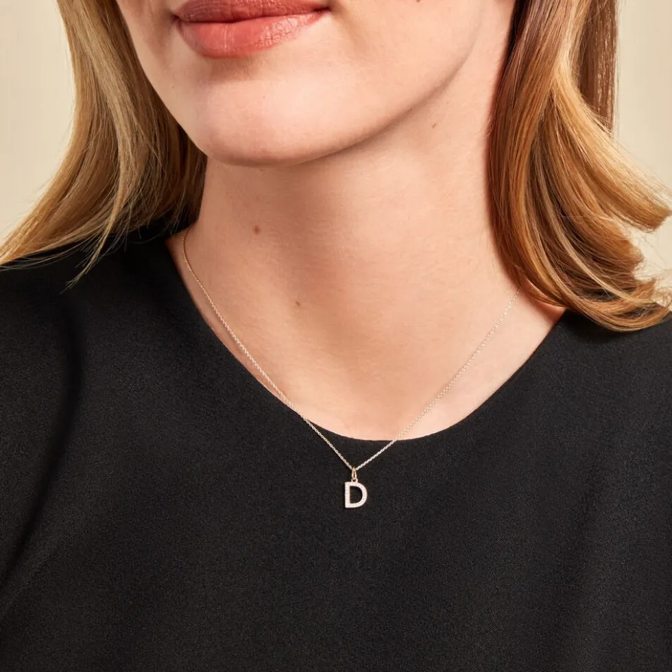 Pendentif Lettre K Or Jaune Oxyde