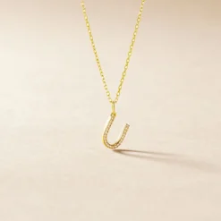 Pendentif Lettre U Or Jaune Oxyde
