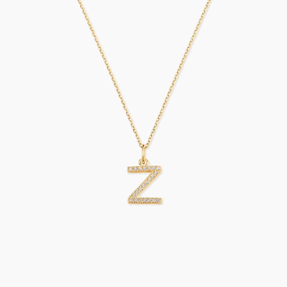 Pendentif Lettre Z Or Jaune Oxyde