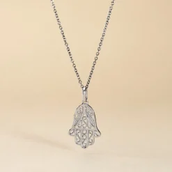 Pendentif Luce-marie Argent Blanc