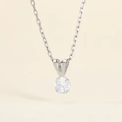 Pendentif Mabila Or Blanc Oxyde De Zirconium
