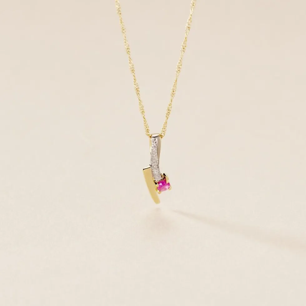 Pendentif Mahya Or Jaune Rubis