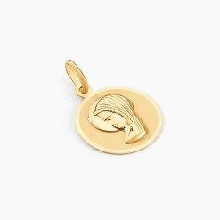 Pendentif Mary Vierge Rond Or Jaune