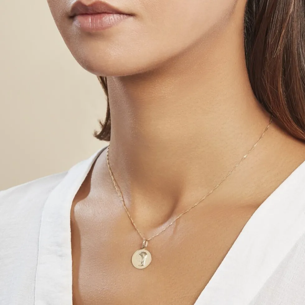 Pendentif Mary Vierge Rond Or Jaune