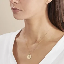 Pendentif Mary Vierge Rond Or Jaune