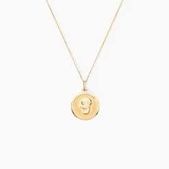 Pendentif Mary Vierge Rond Or Jaune