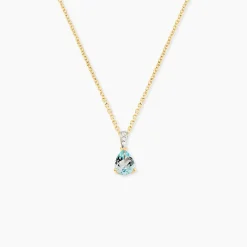 Pendentif Or Jaune Gorgel Topaze Oxydes De Zirconium