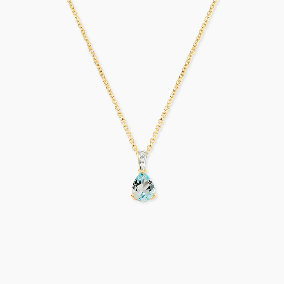 Pendentif Or Jaune Gorgel Topaze Oxydes De Zirconium