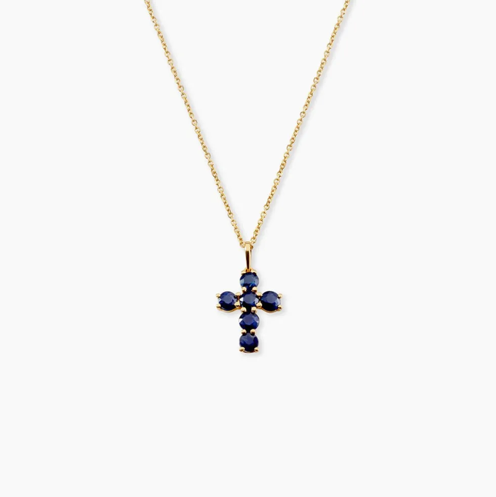 Pendentif Or Jaune Saphir