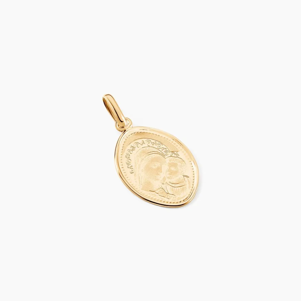 Pendentif Or Jaune Vierge A L'enfant