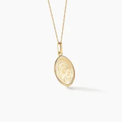 Pendentif Or Jaune Vierge A L'enfant