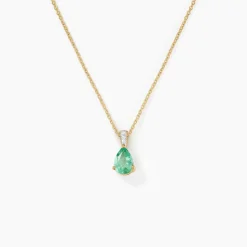 Pendentif Pâris Or Jaune Emeraude Diamant