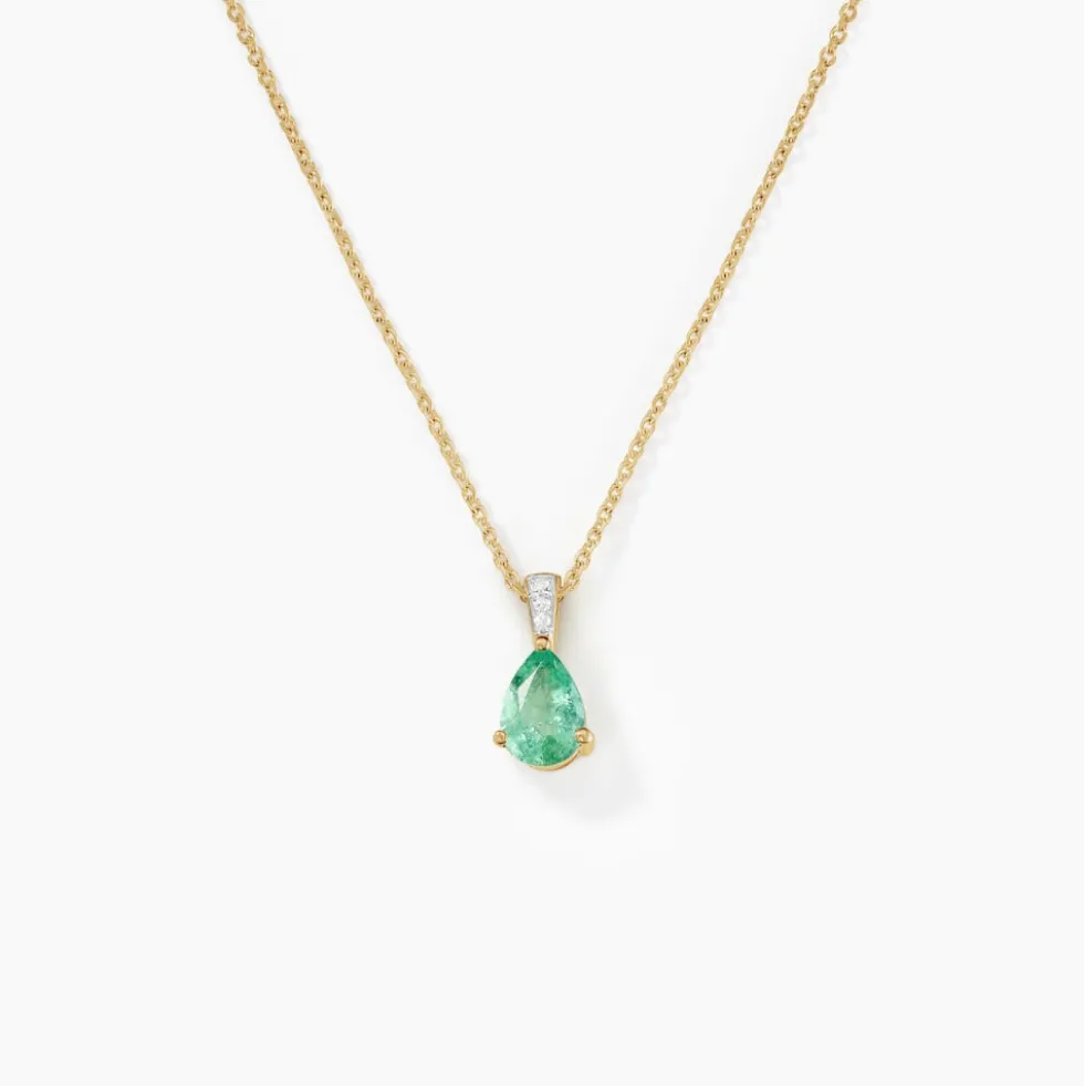 Pendentif Pâris Or Jaune Emeraude Diamant