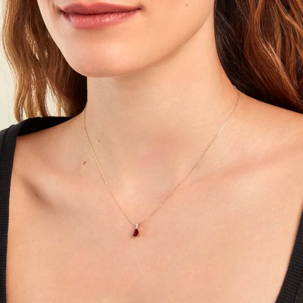 Pendentif Pâris Or Jaune Rubis Diamant
