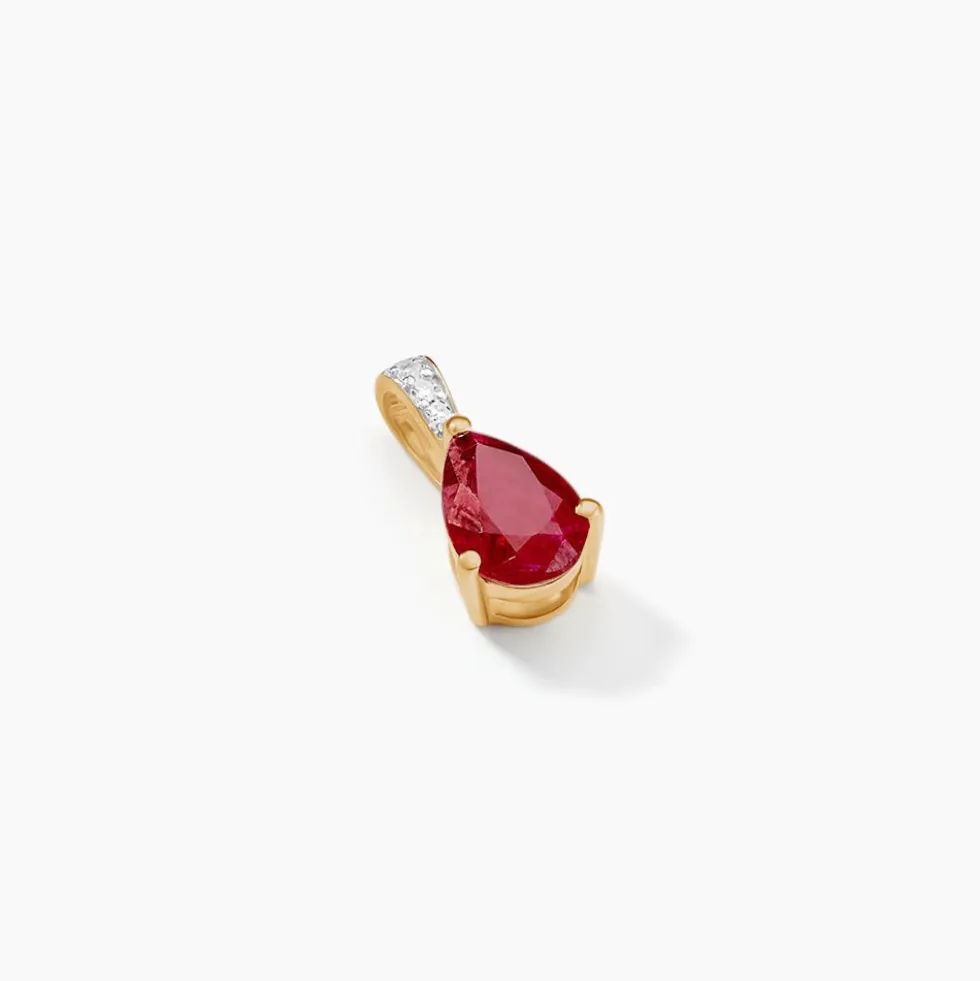 Pendentif Pâris Or Jaune Rubis Diamant