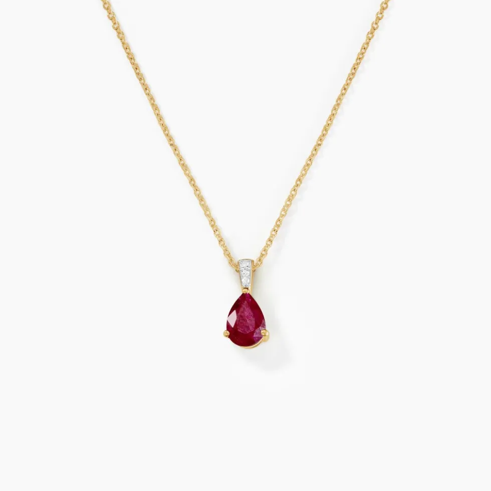 Pendentif Pâris Or Jaune Rubis Diamant