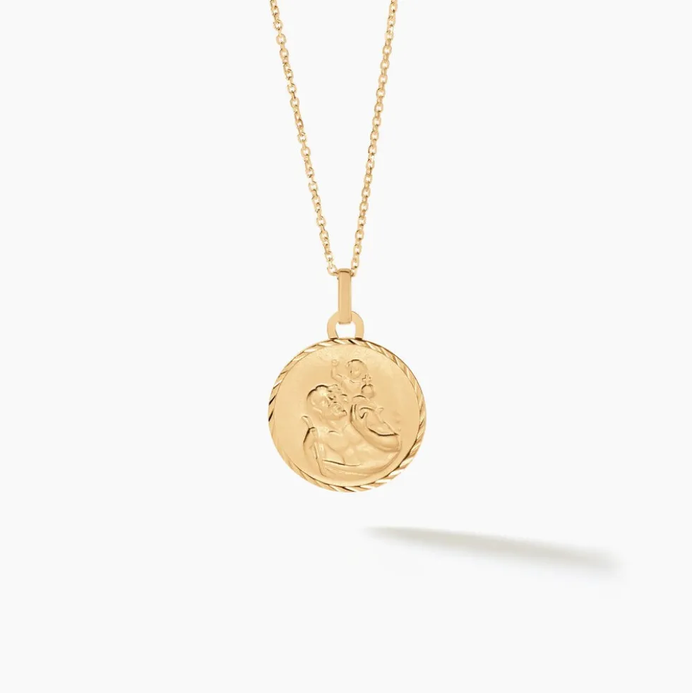 Pendentif Saint Christophe Diamante Or Jaune