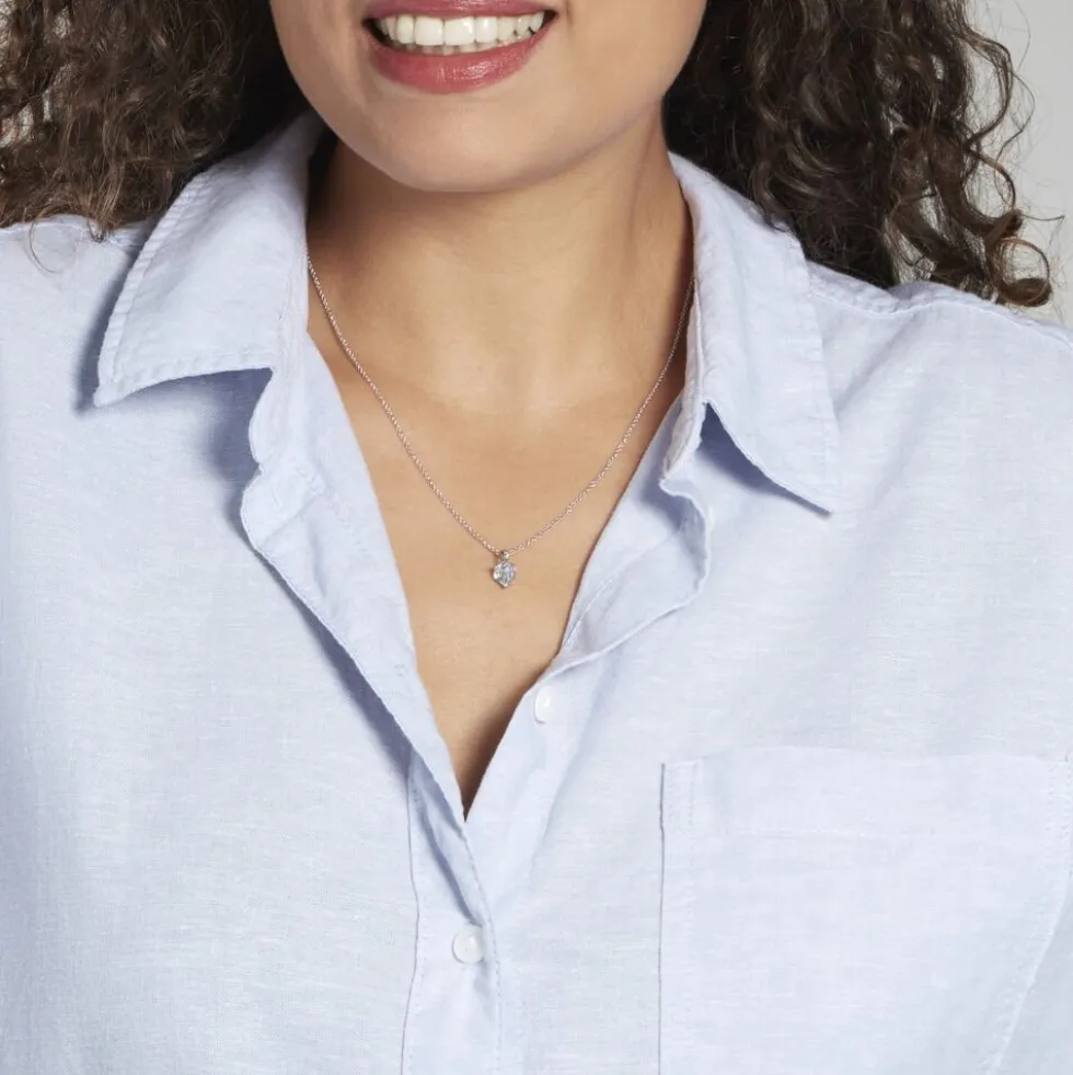 Pendentif Salona Or Blanc Topaze