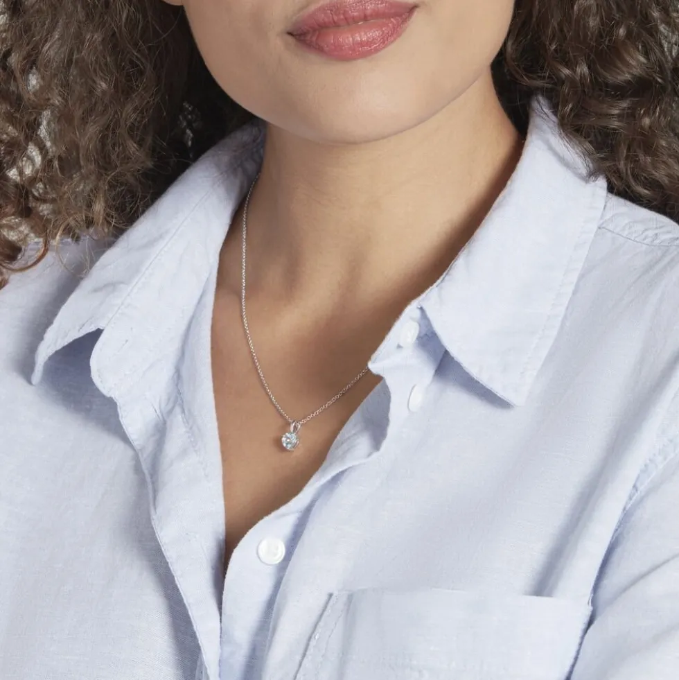 Pendentif Salona Or Blanc Topaze