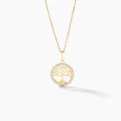 Pendentif Salvy Or Jaune Oxyde De Zirconium