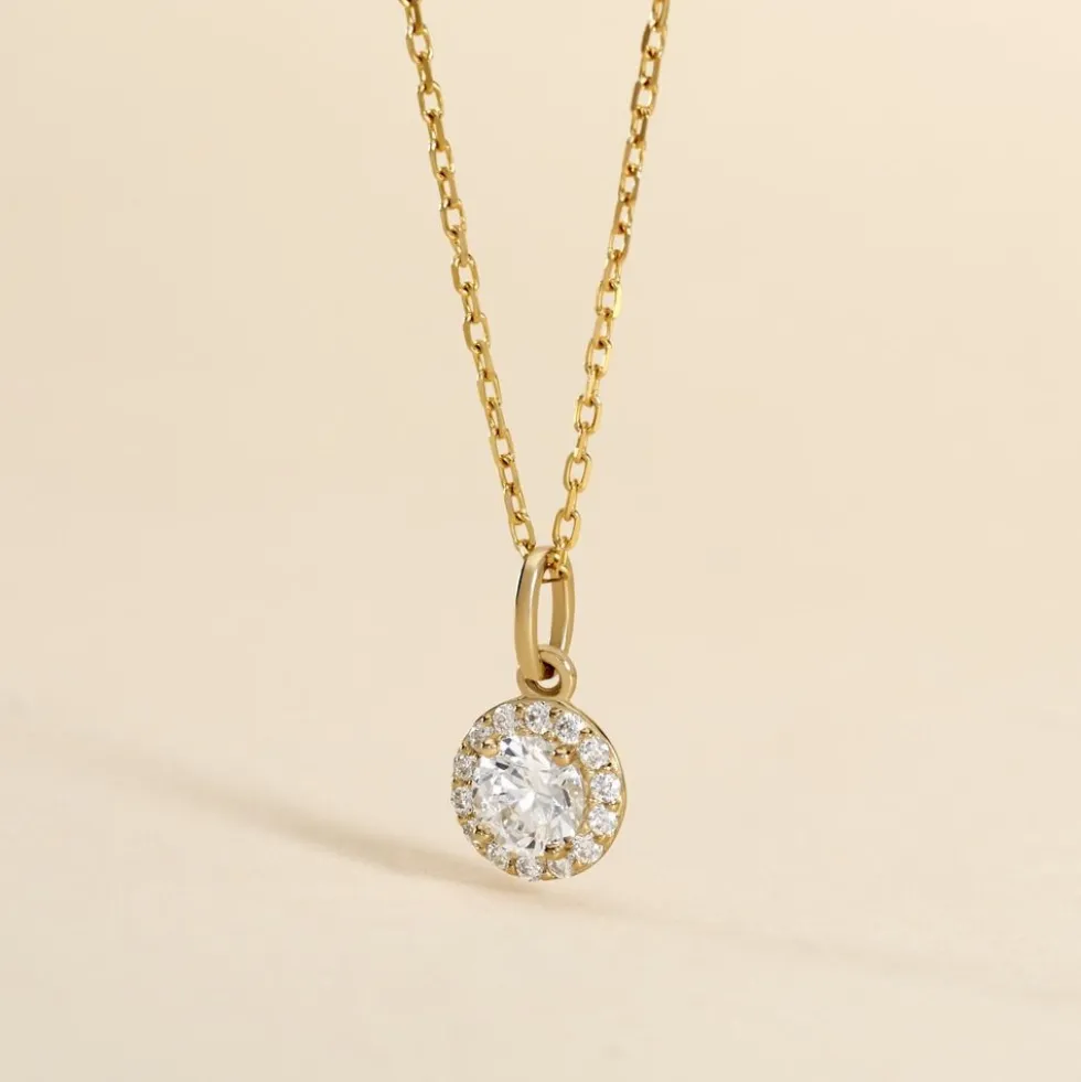 Pendentif Seghira Or Jaune Oxyde De Zirconium