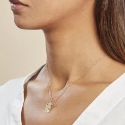 Pendentif Sirona Parchemin Message Or Jaune