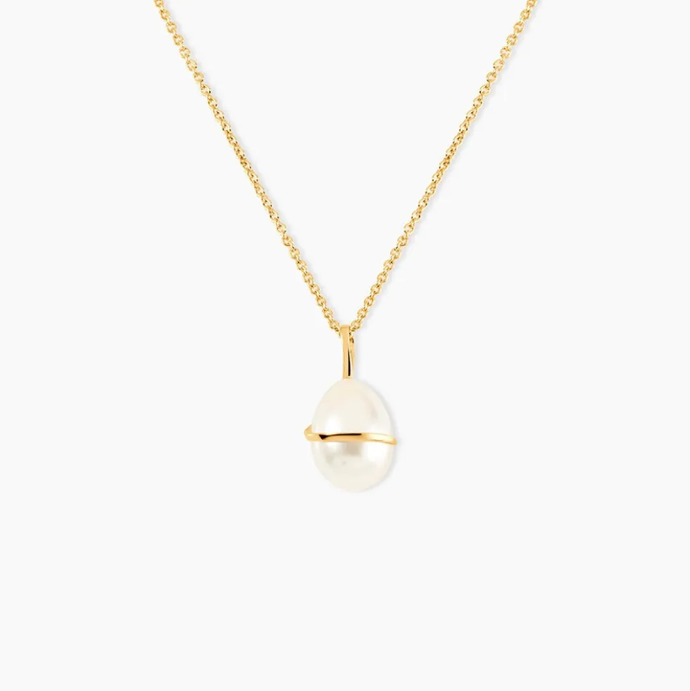 Pendentif Tourbillon Or Jaune Perle De Culture
