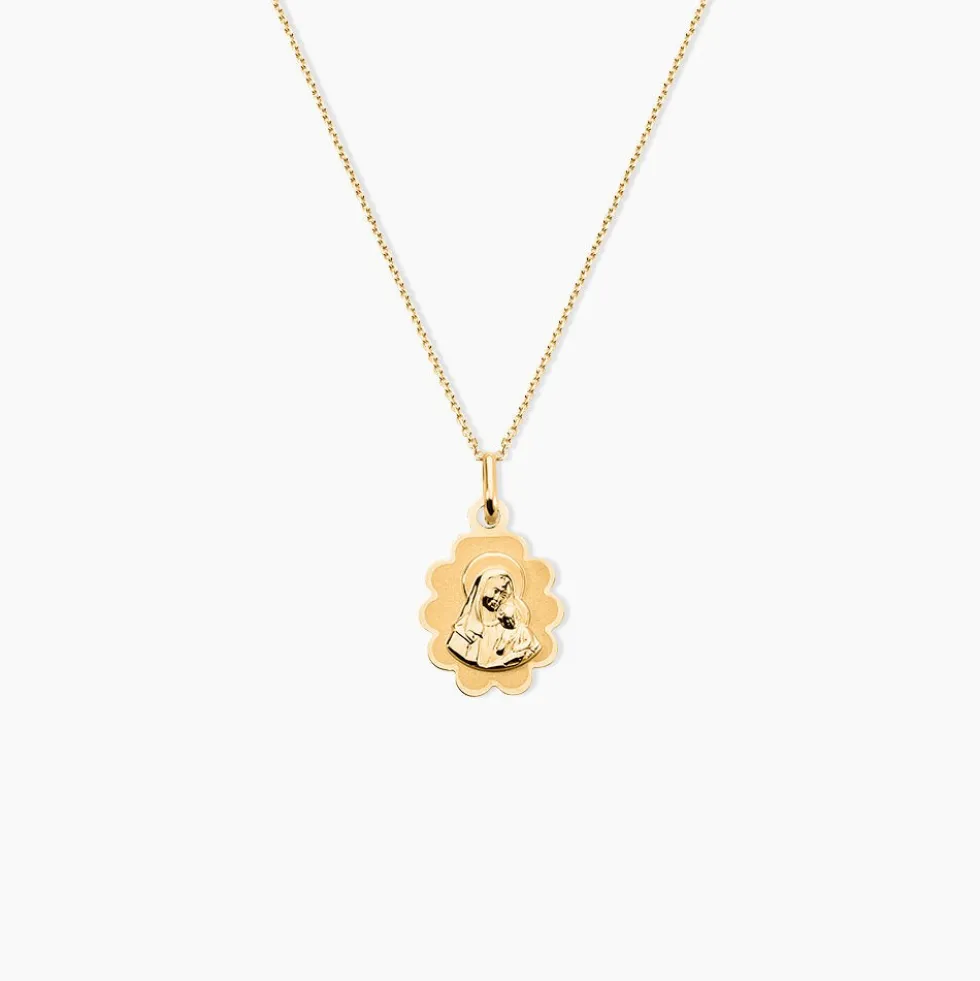 Pendentif Vierge Nuage Or Jaune