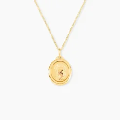 Pendentif Vierge Ovale Or Jaune