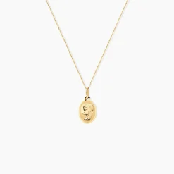 Pendentif Vierge Ovale Or Jaune